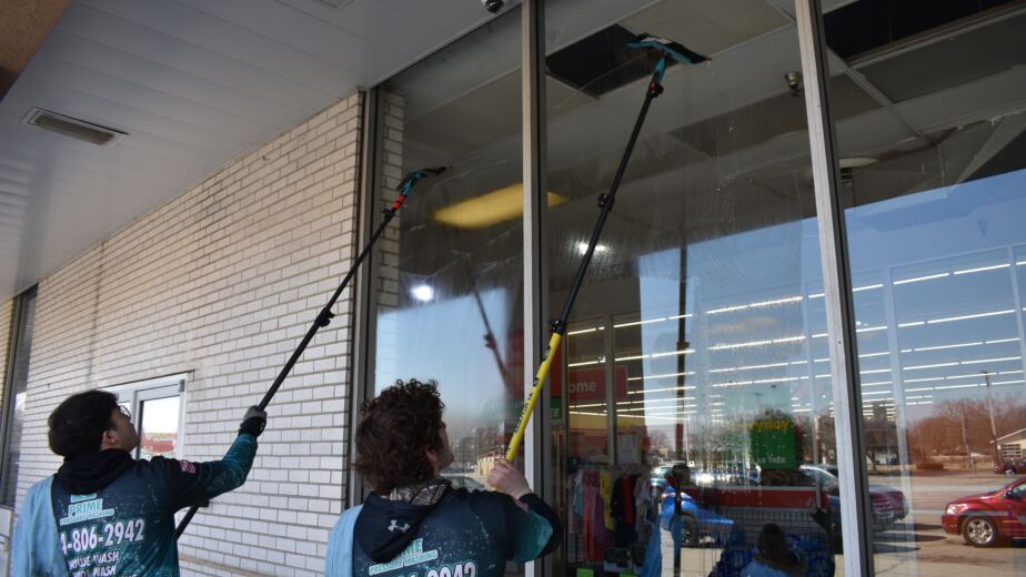 Commercial Window Washing by Prime and Shine
